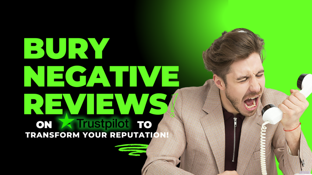 Negative reviews on Trustpilot can harm your reputation. Image shows a frustrated man shouting into a telephone, symbolizing the stress caused by bad reviews and the urgency to take action.